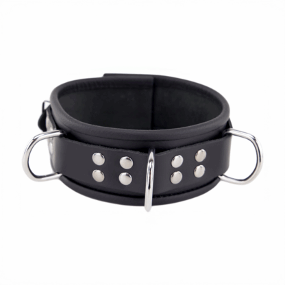 Leren Ketting 3 D Ringen - Zwart - Afbeelding 6