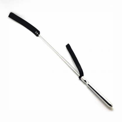 Whip - Metaal en Leer - 70,5 cm - Zwart/Zilver - Afbeelding 2