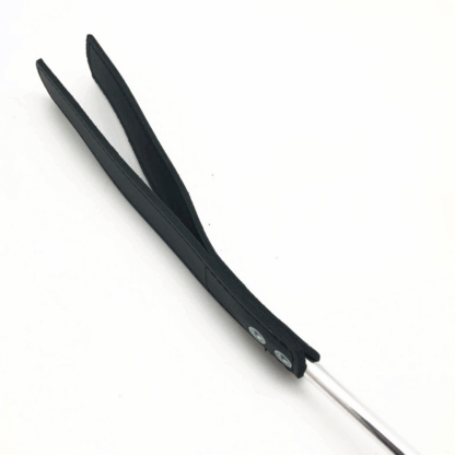 Whip - Metaal en Leer - 70,5 cm - Zwart/Zilver - Afbeelding 3