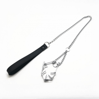Leiband met Choker voor Penis - Zwart/Zilver - Afbeelding 2