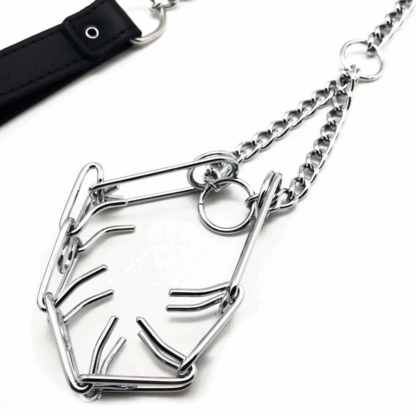 Leiband met Choker voor Penis - Zwart/Zilver - Afbeelding 3