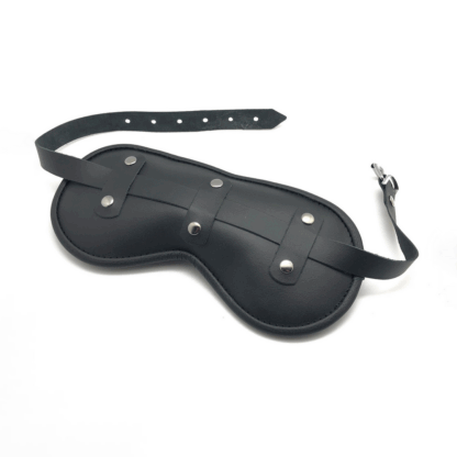 Blind Up - Gevoerde Leren Oogmasker - Zwart - Afbeelding 4