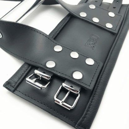 Deluxe Leren Opschorting Handboeien - Zwart - Afbeelding 4