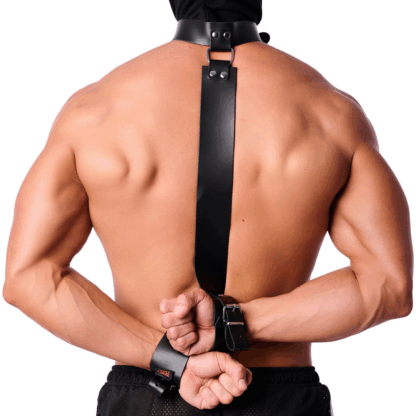 Leren Bondage Halsband voor Handen - Zwart - Afbeelding 4