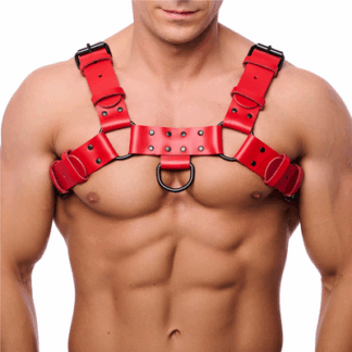 Bulldog Leren Harnas - S/M - Rood