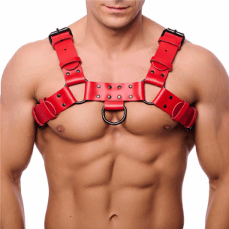 Bulldog Leren Harnas - L/XL - Rood
