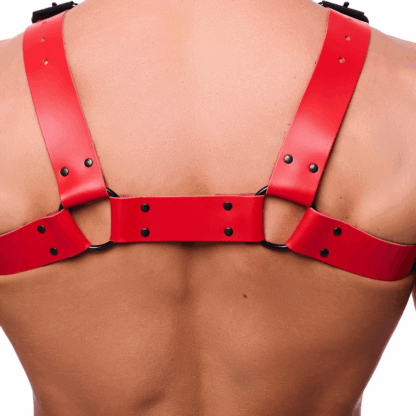 Bulldog Leren Harnas - L/XL - Rood - Afbeelding 2