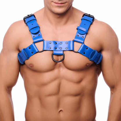 Bulldog Leren Harnas - S/M - Blauw - Afbeelding 3