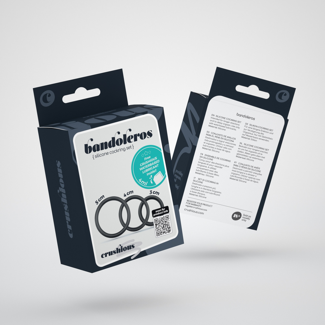 Bandoleros - Siliconen Cockring Set - Zwart - Afbeelding 2