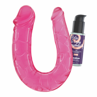 Deep Diver - Double Dildo with Anal Lubricant - 1.7 fl oz / 50 ml - Pink