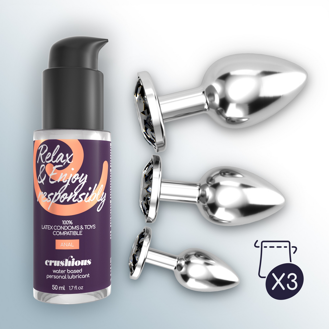 Bijou - Anal Wet Train Trio - 3 Jewel Plugs - Zwart - Afbeelding 7