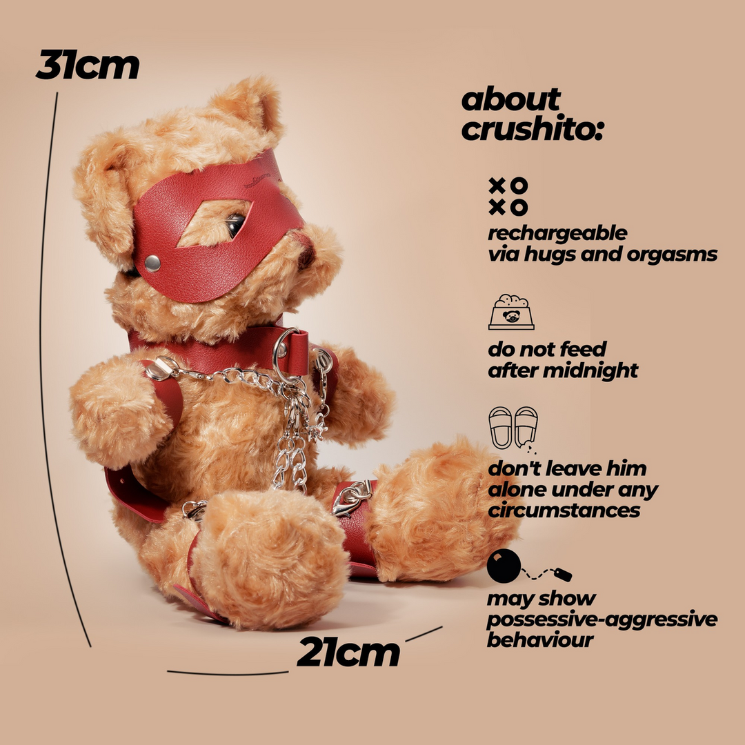 Crushito - Bondage Teddybeer - 31 cm - Rood - Afbeelding 5