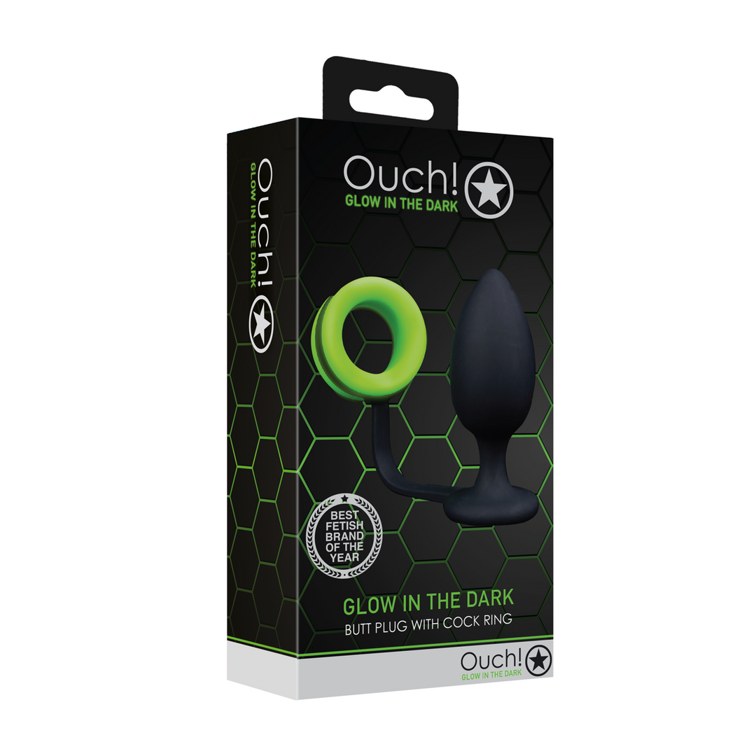 Buttplug met Cockring - Glow in the Dark - Afbeelding 2