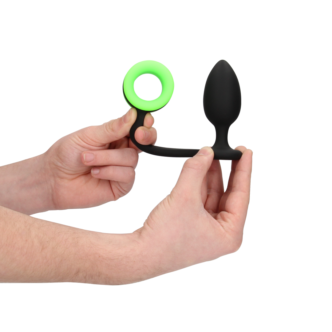 Buttplug met Cockring - Glow in the Dark - Afbeelding 6