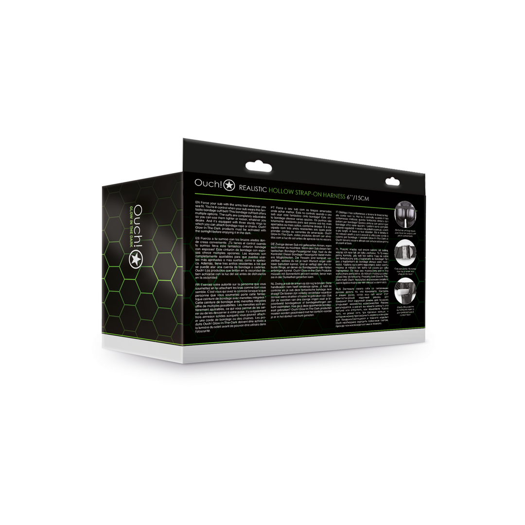 Realistische Strap-On Harnas - Glow in the Dark - 7 / 18 cm - Afbeelding 3