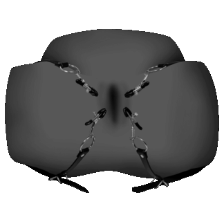 Labia Spreader met Klemmen - Zwart