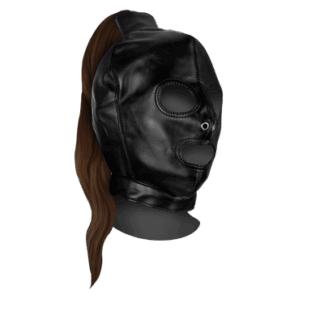 Masker met Bruine Paardenstaart - Zwart