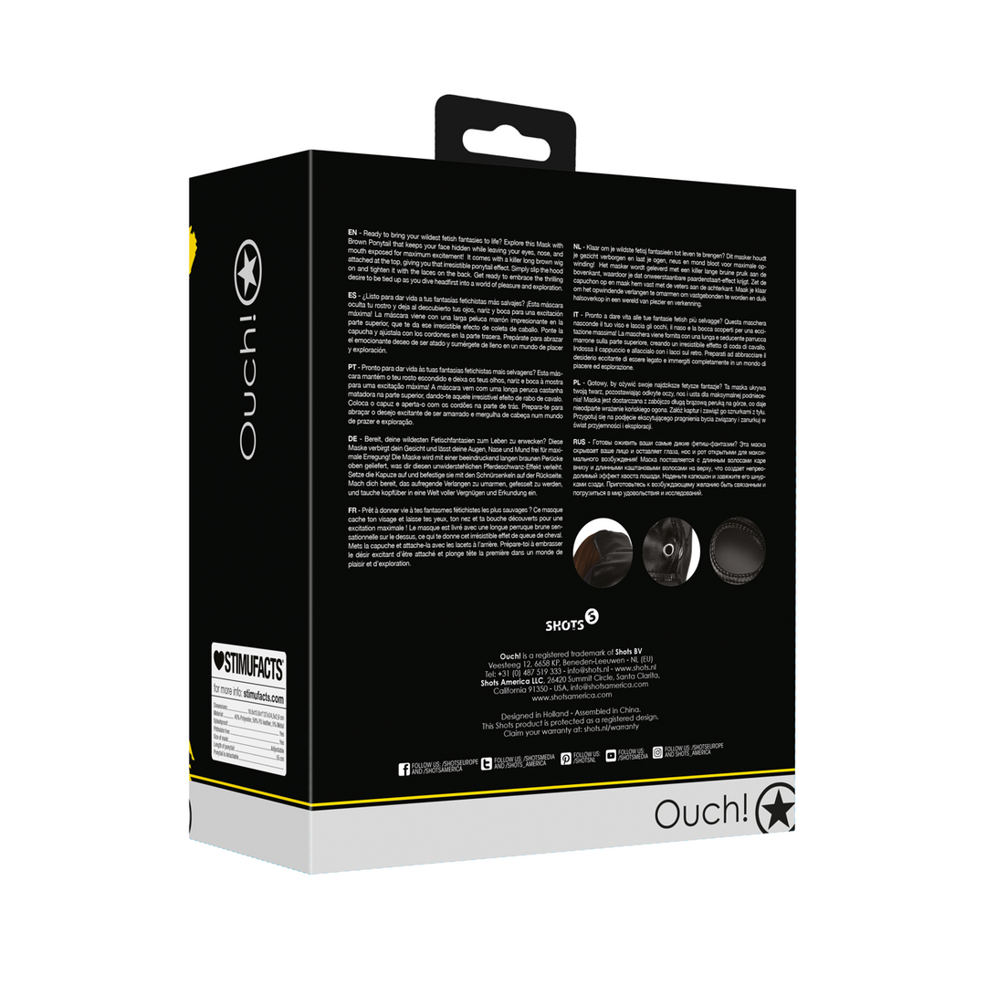 Masker met Bruine Paardenstaart - Zwart - Afbeelding 3