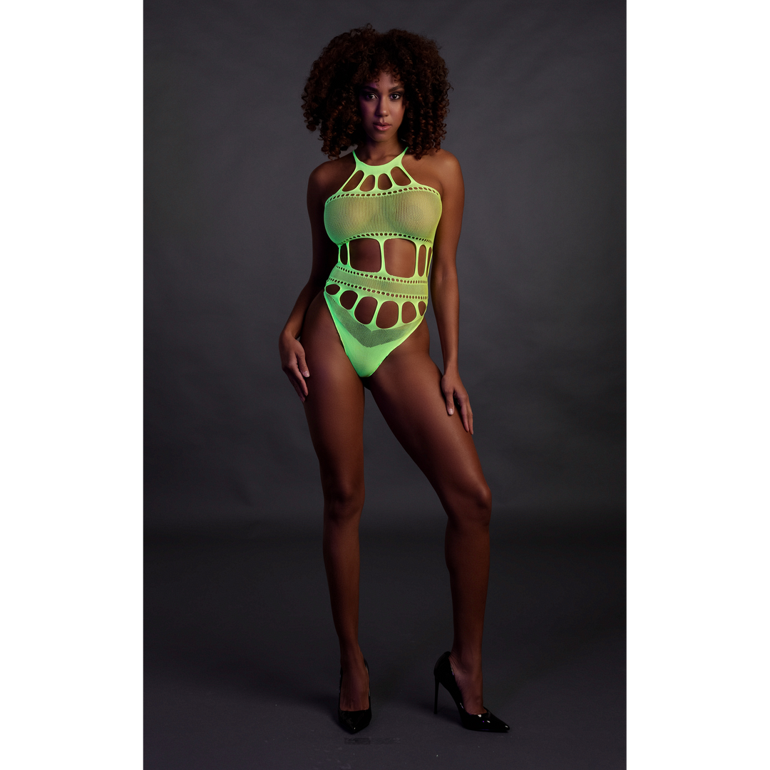 Body met Griekse Halslijn - One Size - Neon Groen - Afbeelding 4