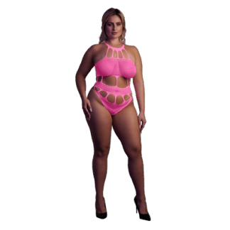 Body met Griekse Halslijn - Grote Maten - Neon Roze