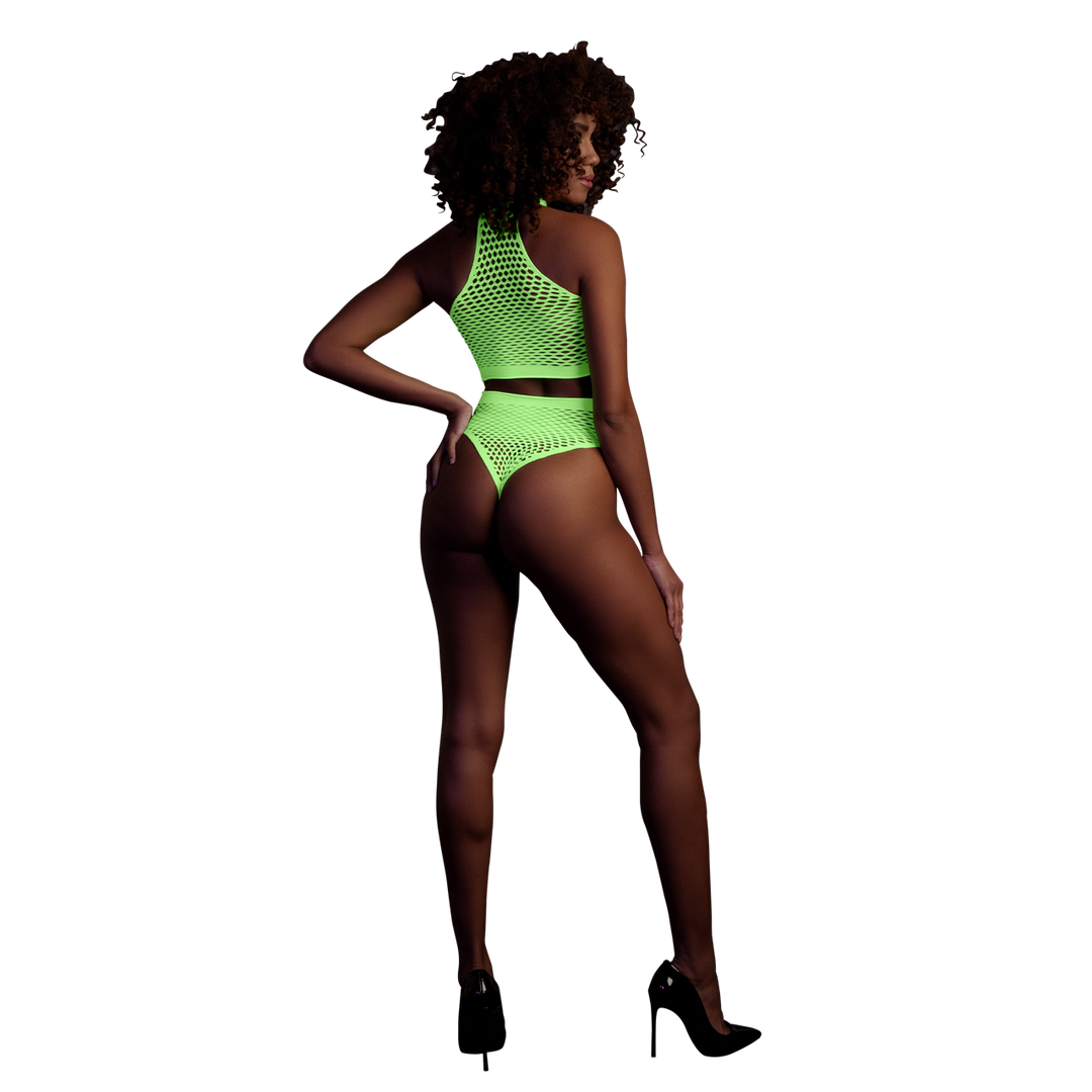 Turtle Neck en High Waist Slip - One Size - Neon Groen - Afbeelding 3