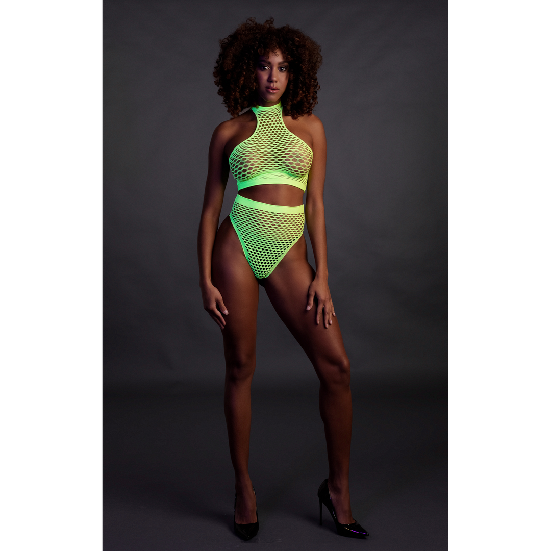 Turtle Neck en High Waist Slip - One Size - Neon Groen - Afbeelding 4