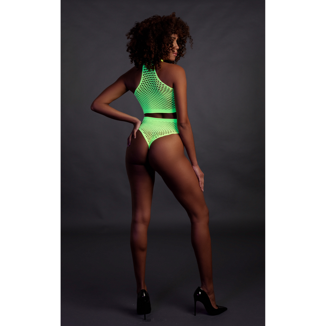 Turtle Neck en High Waist Slip - One Size - Neon Groen - Afbeelding 5