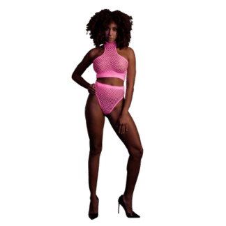 Turtle Neck en High Waist Slip - One Size - Neon Roze