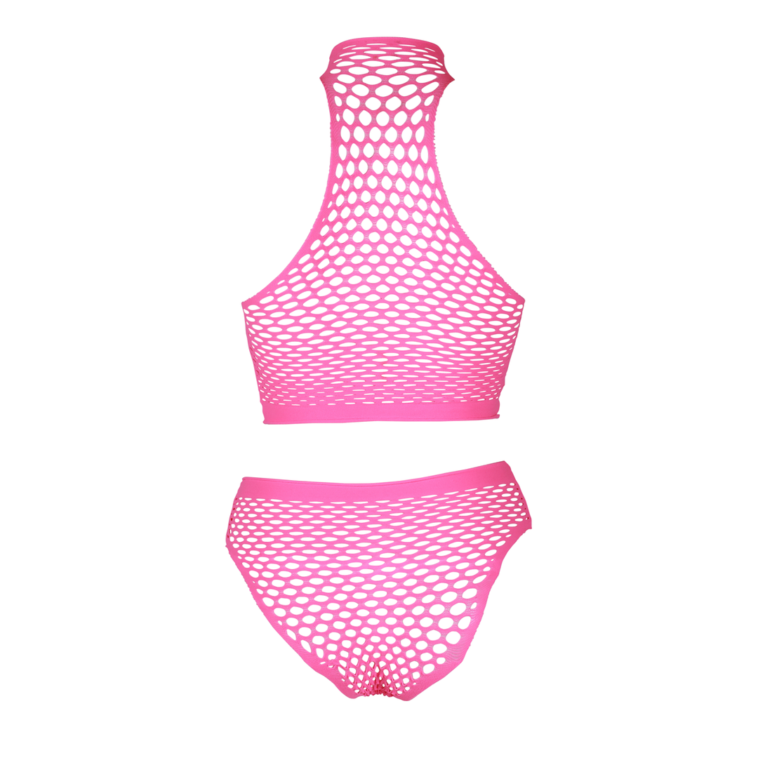 Turtleneck en Hoge Taille Slip - Plus Size - Neon Roze - Afbeelding 7