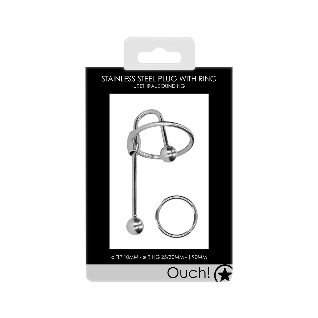 Stainless Steel Penis Plug with Ball - 0.4 / 10 mm - Afbeelding 2