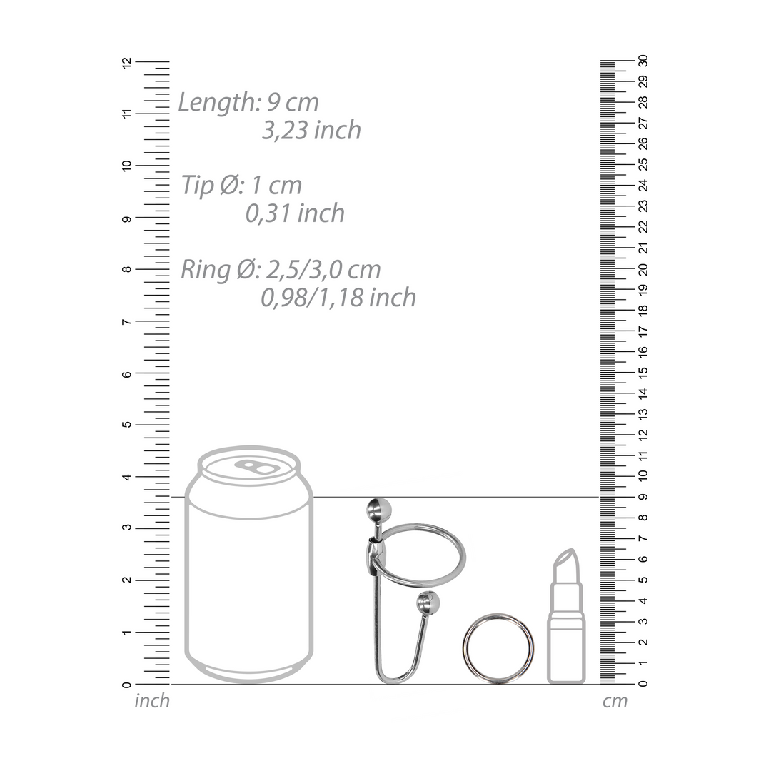 Stainless Steel Penis Plug with Ball - 0.4 / 10 mm - Afbeelding 4