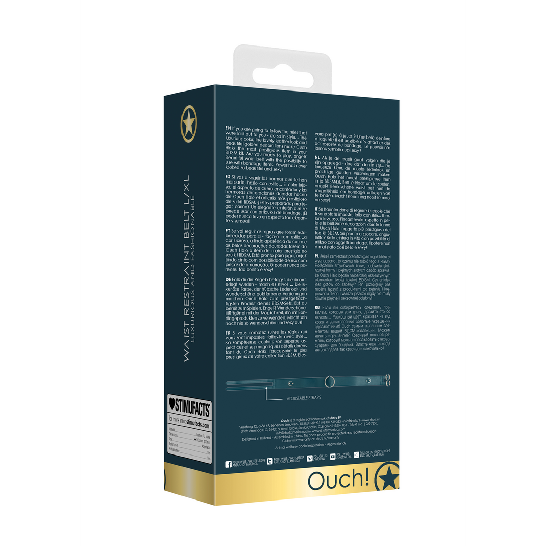 Waist Belt with Bondage Rings - L/XL - Afbeelding 3