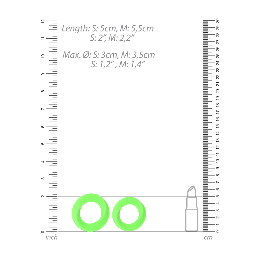 Cockring Set - Glow in the Dark - 2 Stuks - Afbeelding 5