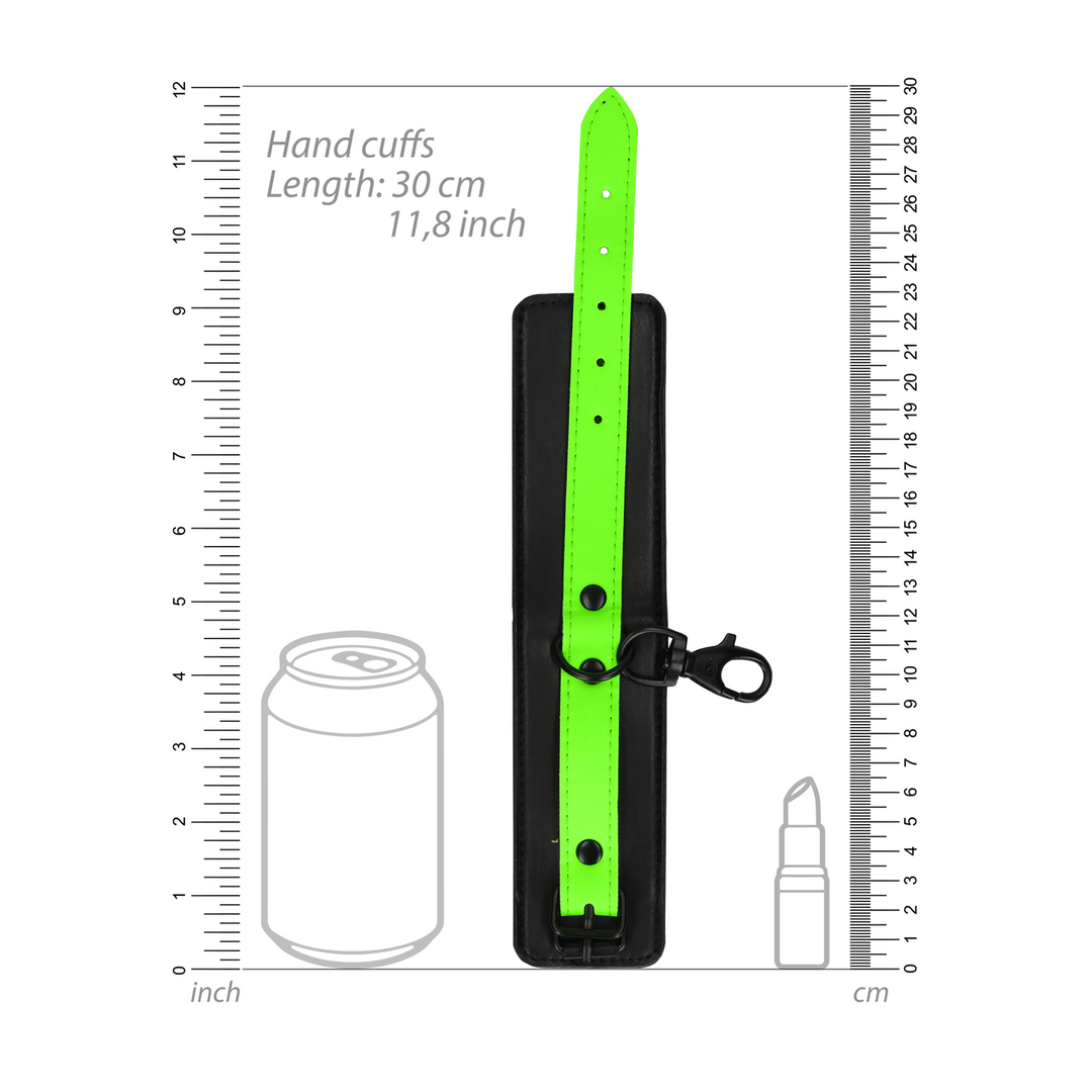 Dijbanden met Riempje en Handboeien - Glow in the Dark - S/M - Afbeelding 7