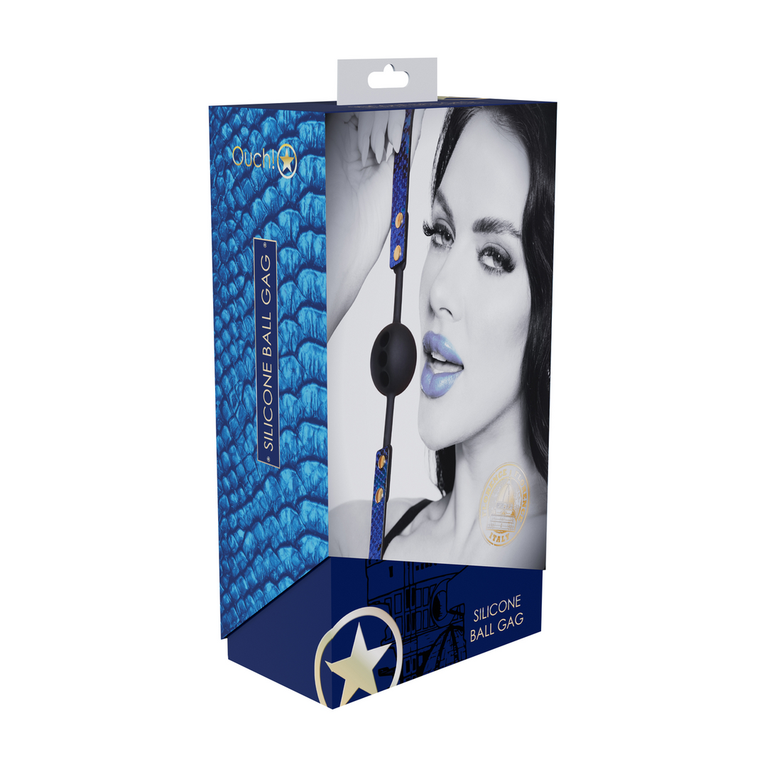 Florence Collectie - Siliconen Ball Gag - Blauw - Afbeelding 2