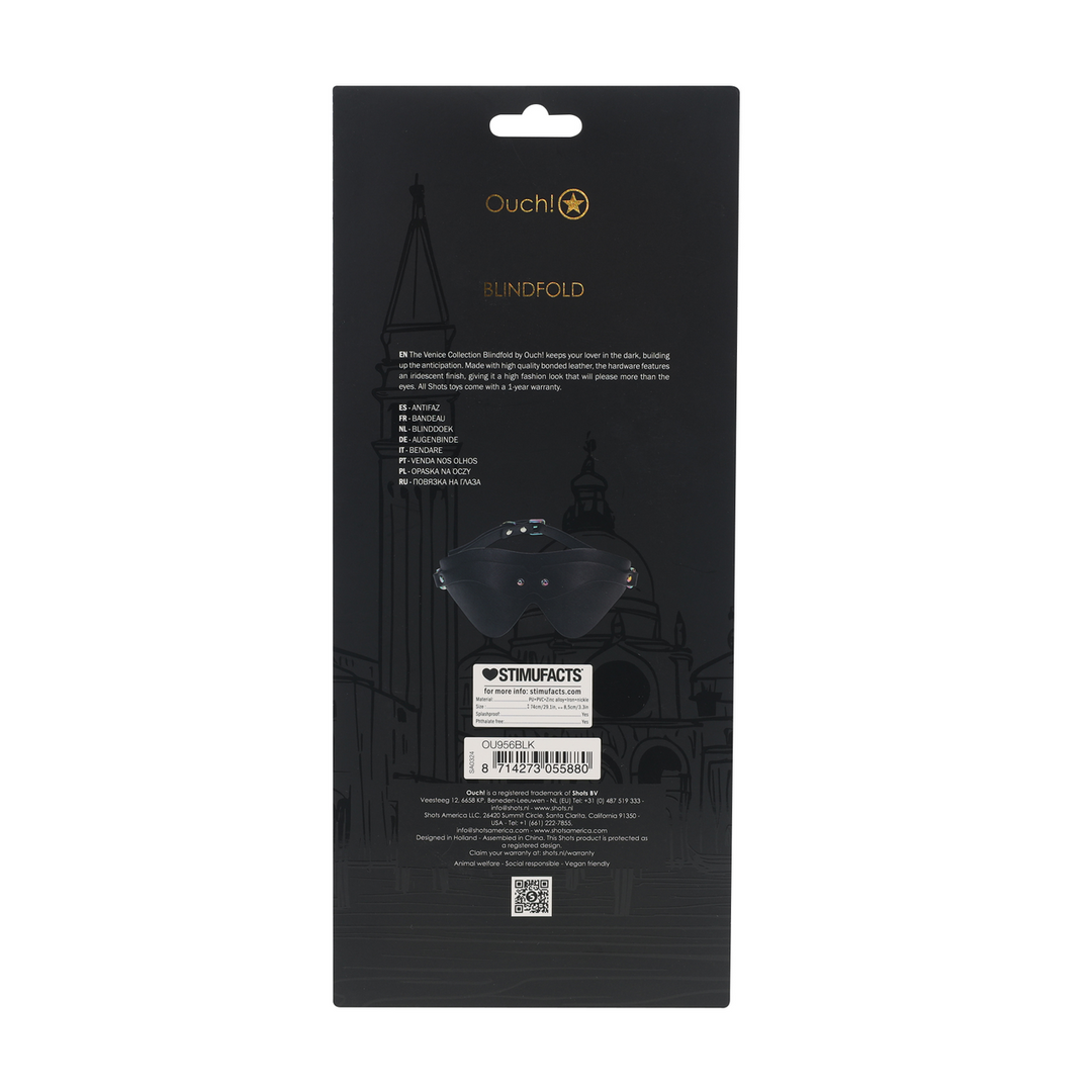 Venice Collectie - Oogmasker - Zwart - Afbeelding 3