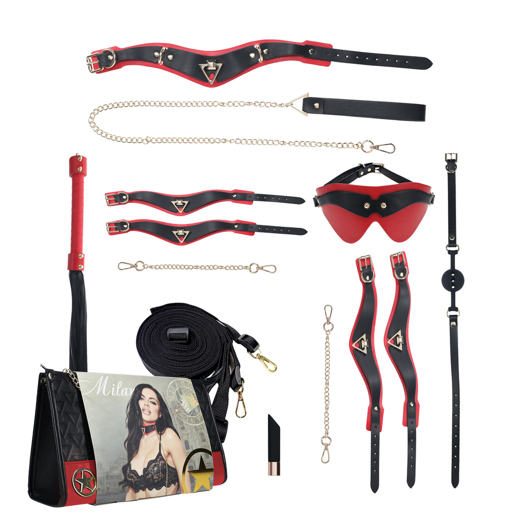 Milan Collectie - Kit met Tas - Zwart/Rood - Afbeelding 5