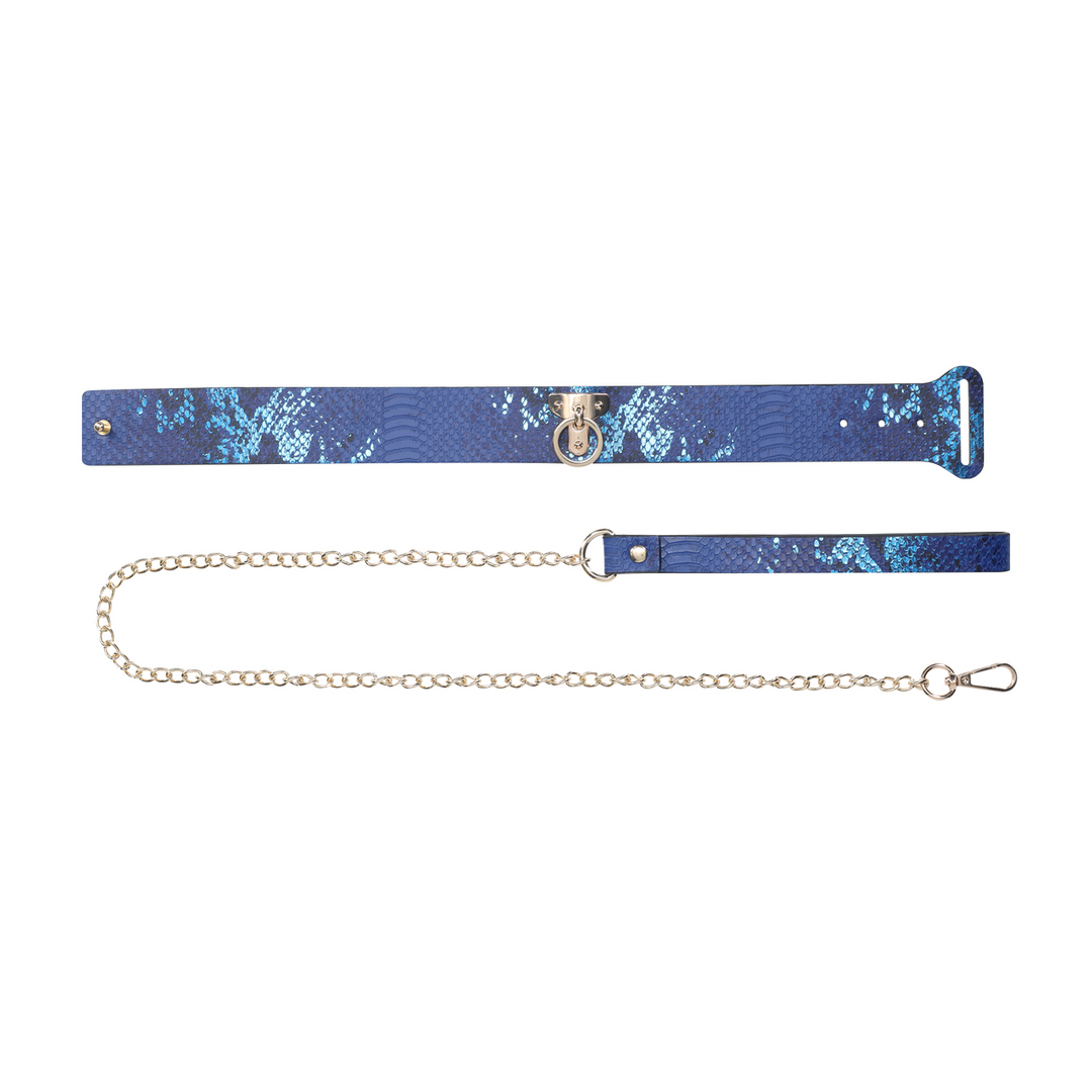 Florence Collectie - Halsband met Leash - Blauw - Afbeelding 5