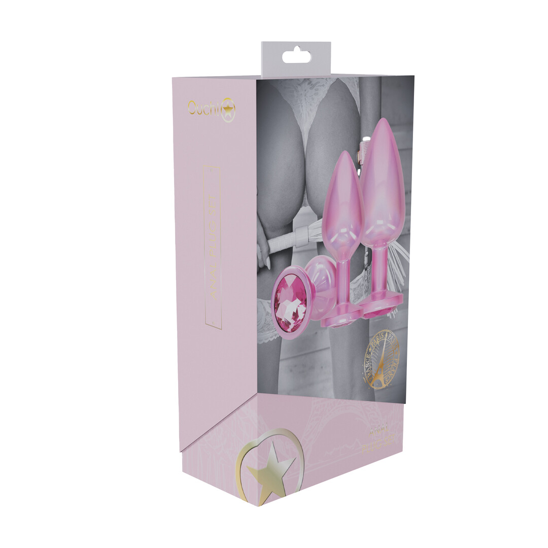 Paris Collection - Metalen Anale Plug Set - Roze - Afbeelding 2