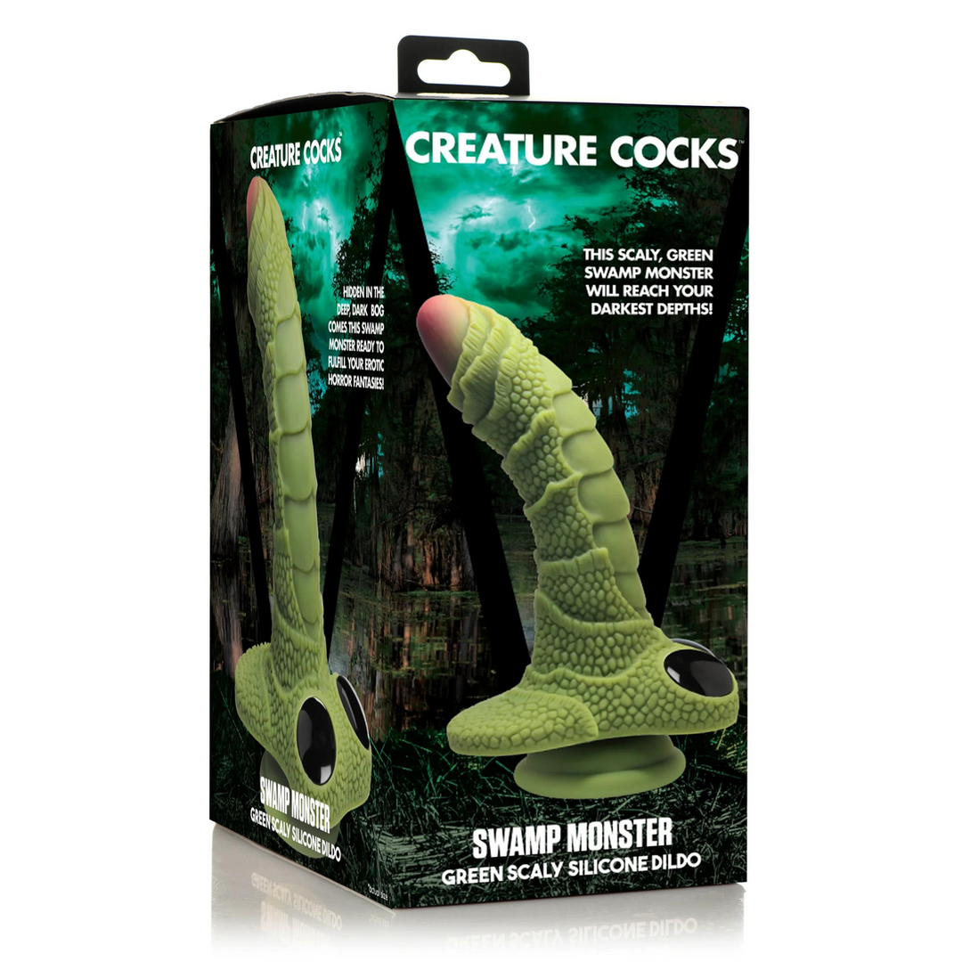Swamp Monster Scaly Silicone Dildo - Zwart - Afbeelding 2