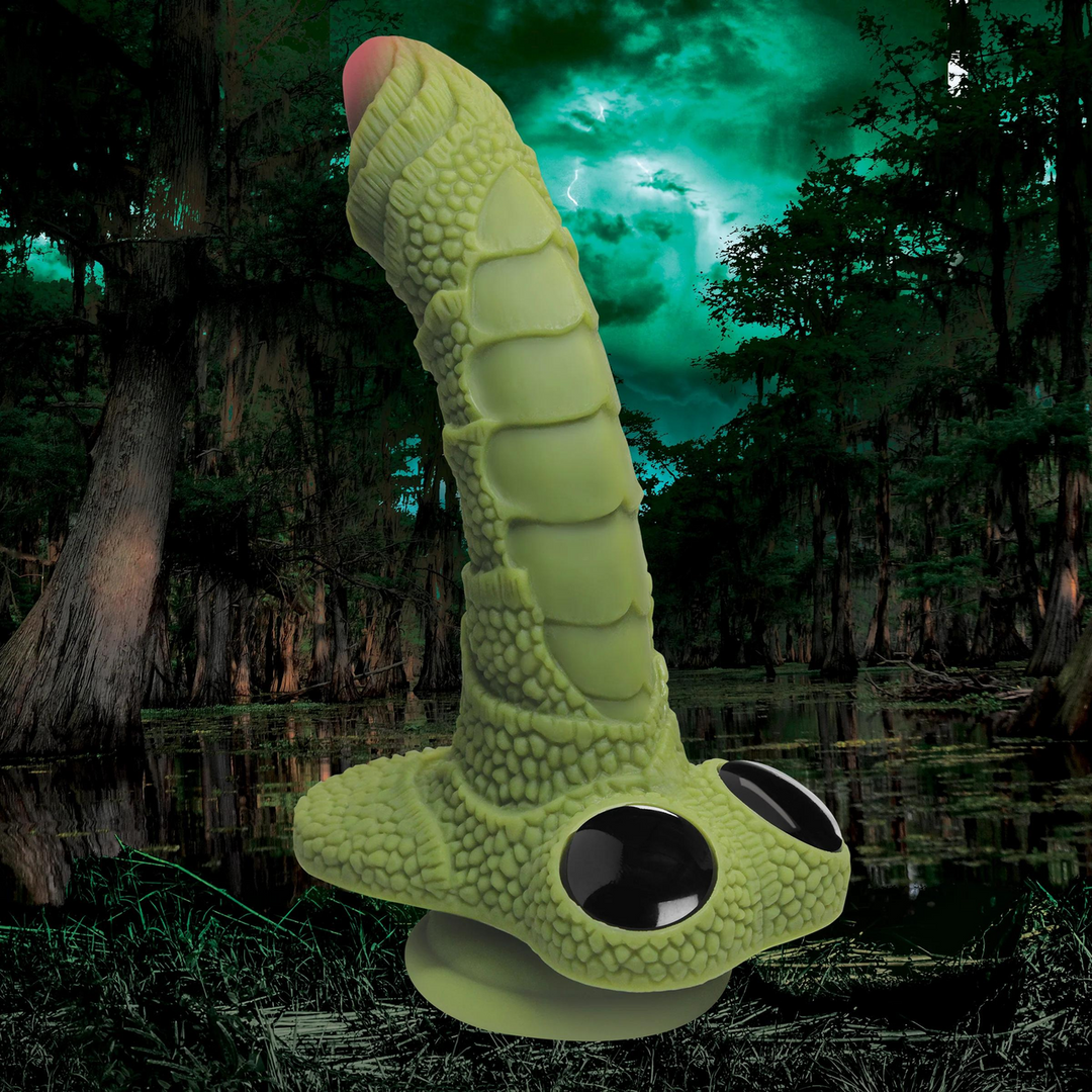 Swamp Monster Scaly Silicone Dildo - Zwart - Afbeelding 6