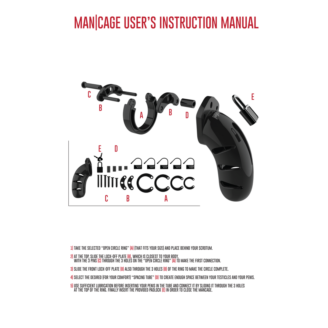 Model 01 Chastity Cock Cage - 3.5 / 9 cm - Afbeelding 4