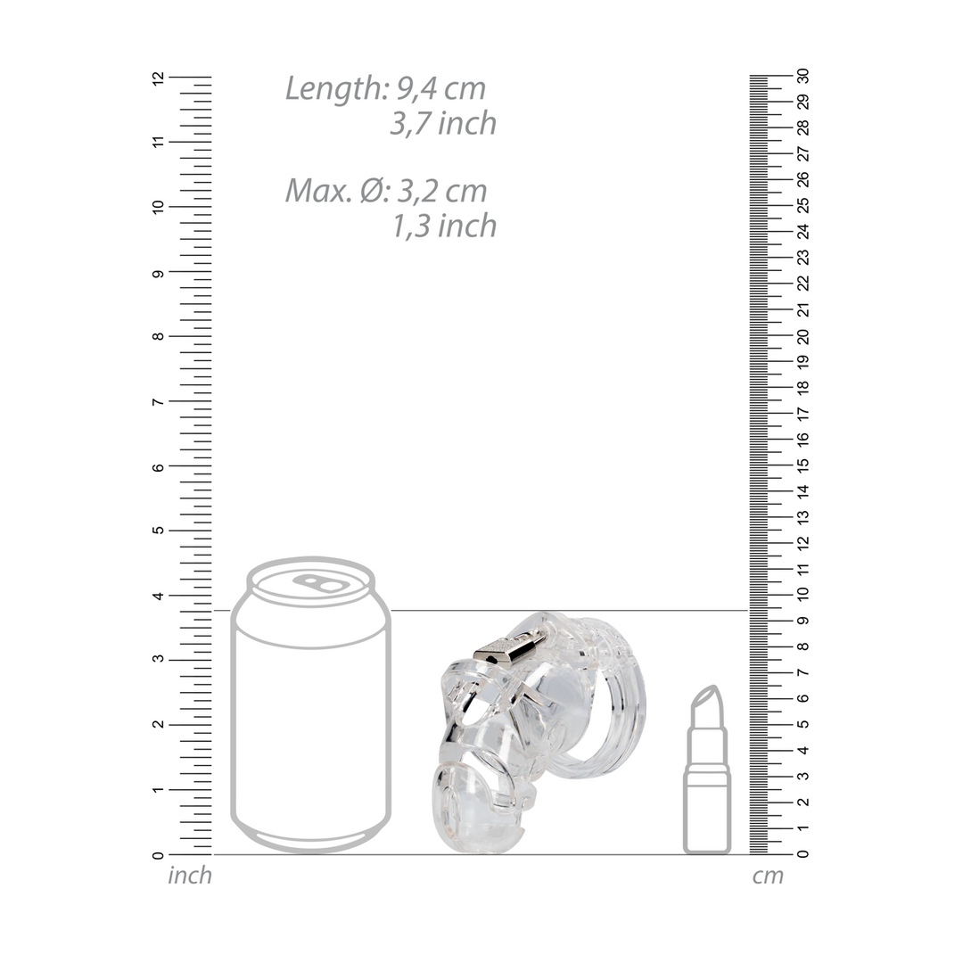 Model 25 - Chastity Cage - 3.5'' / 9 cm - Transparant - Afbeelding 6