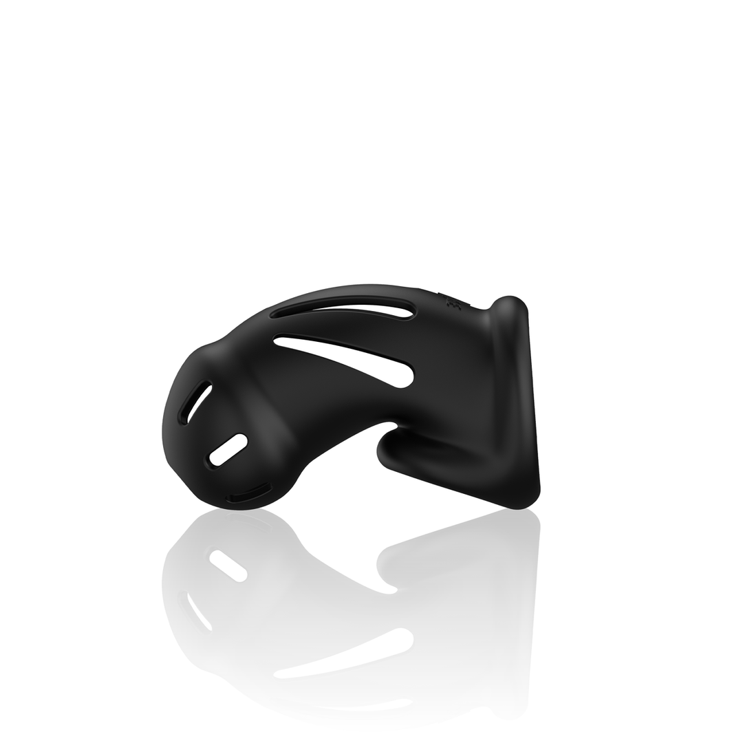 Model 27 - Ultra Soft Silicone Chastity Cage - Zwart - Afbeelding 4