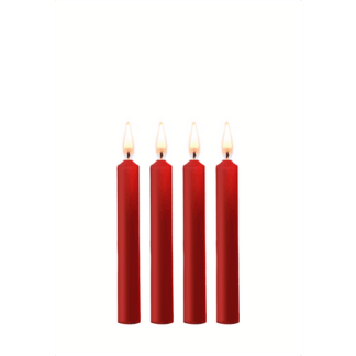 Plagerige Wax Kaarsen - 4 Stuks - Rood