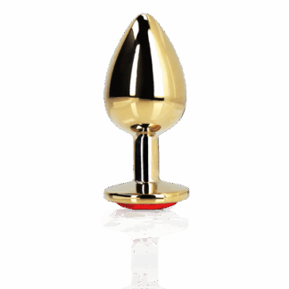 Hart Edelhart Buttplug - Groot - Goud/Ruby Rood