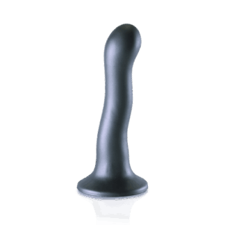 Ultra Soft Silicone Curvy G-Spot Dildo - 7'' / 17 cm - Gunmetal