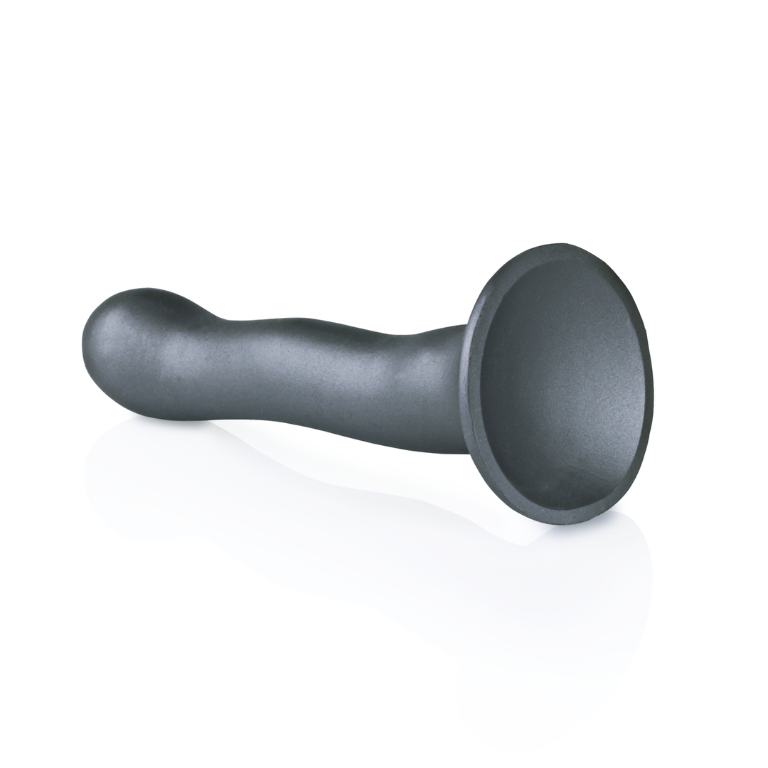 Ultra Soft Silicone Curvy G-Spot Dildo - 7'' / 17 cm - Gunmetal - Afbeelding 4