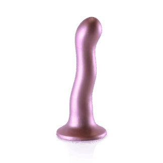 Ultra Zachte Silicone Curvy G-Spot Dildo - 7'' / 17 cm - Roségoud