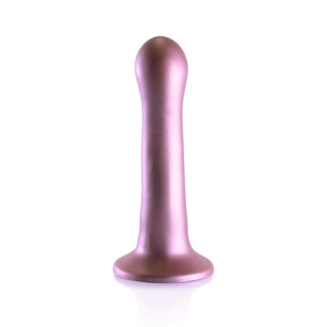 Ultra Zachte Silicone Curvy G-Spot Dildo - 7'' / 17 cm - Roségoud - Afbeelding 3